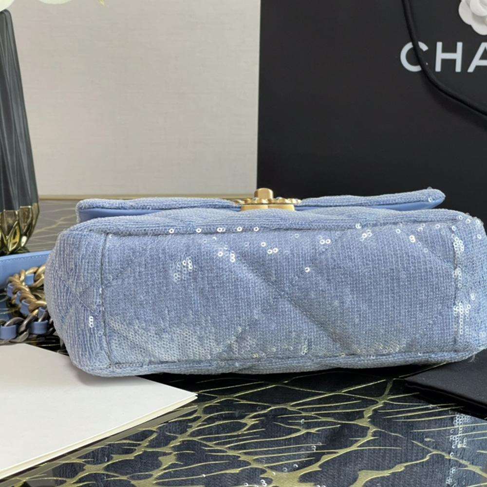 Chanel 19 Sequin Flap Bag - Light Blue
