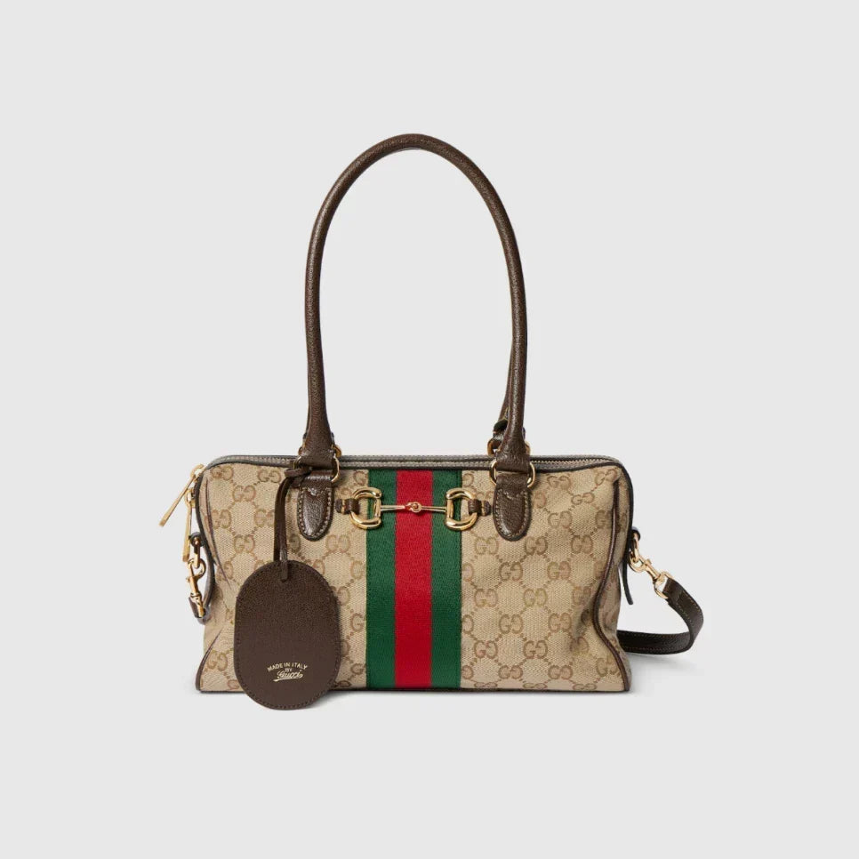 Gucci GG Canvas Boston Bag - Beige