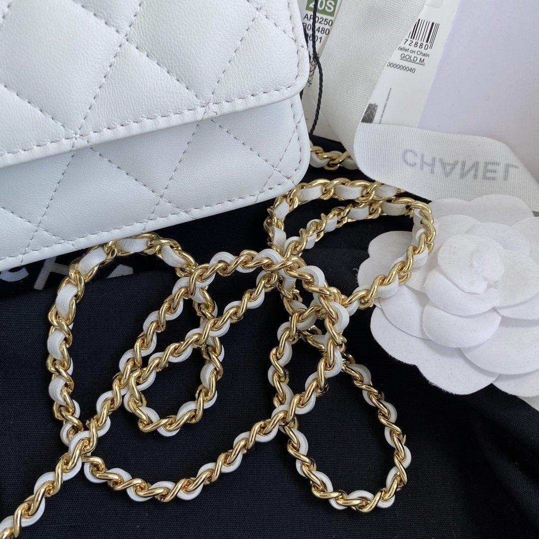 Chanel Wallet On Chain WOC White