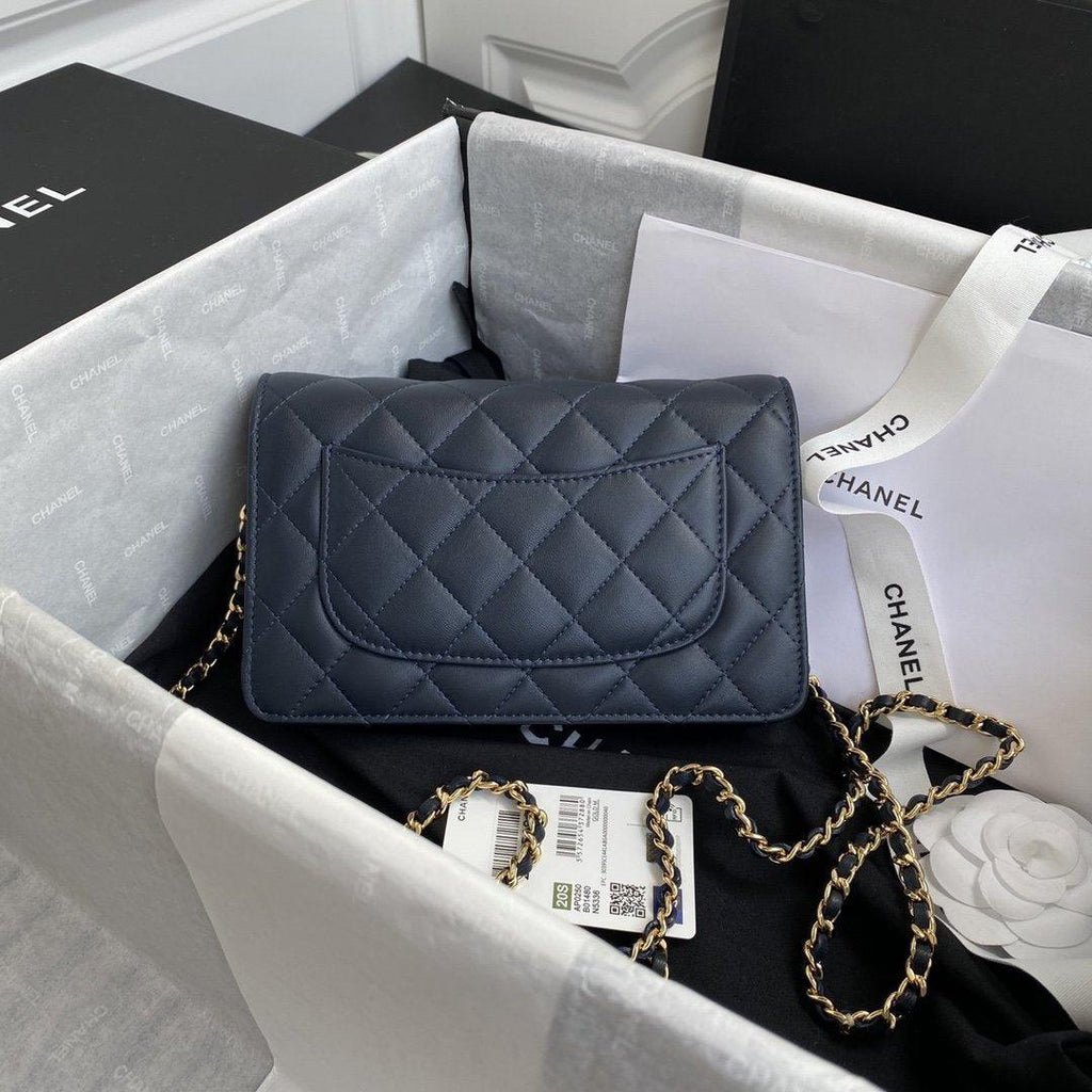 Chanel Wallet On Chain WOC Blue