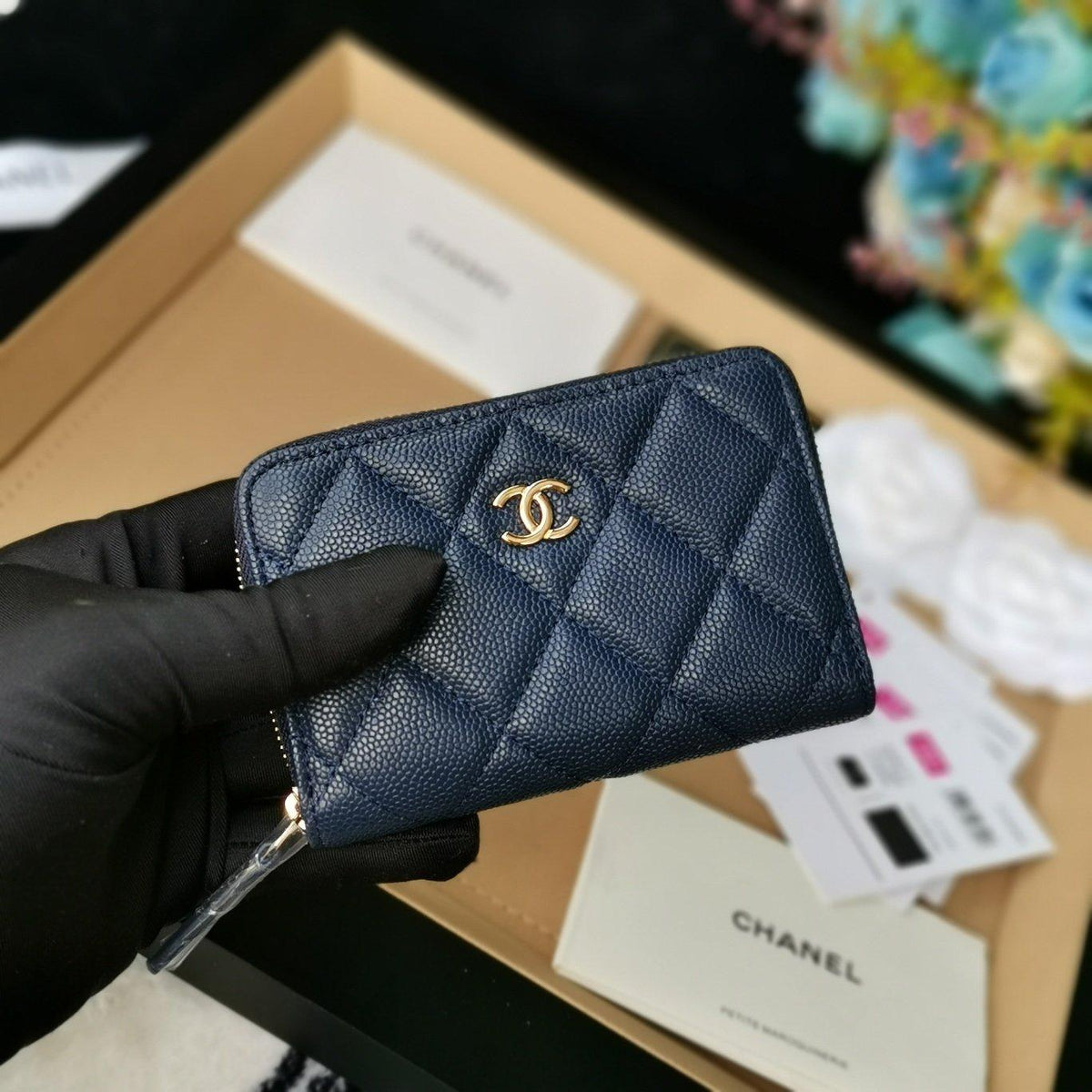 Chanel Coin Wallet Navy Blue