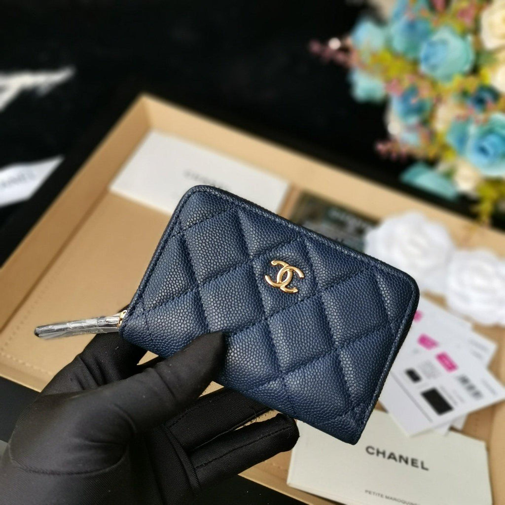 Chanel Coin Wallet Navy Blue
