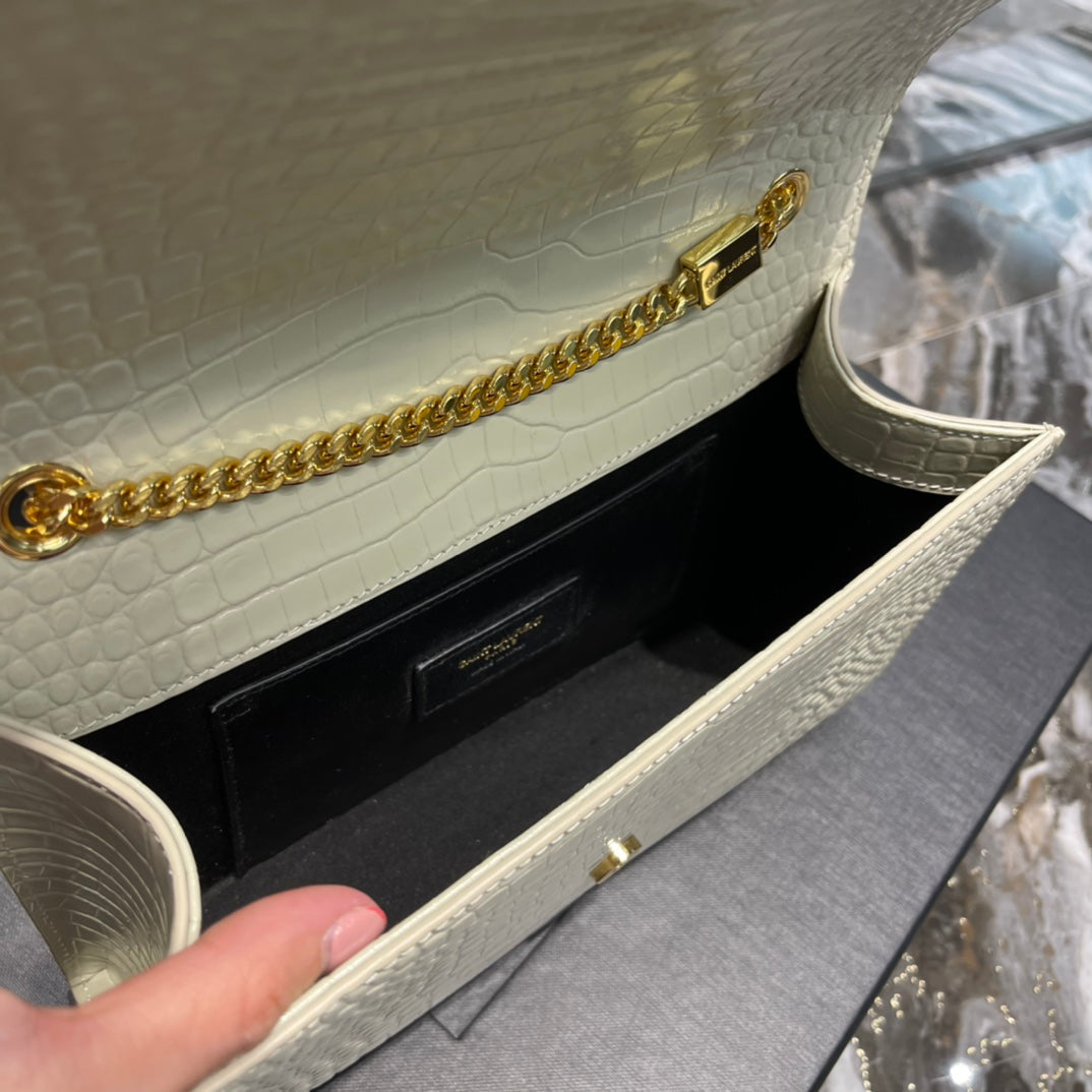 YSL Kate 24cm Shoulder Bag - White