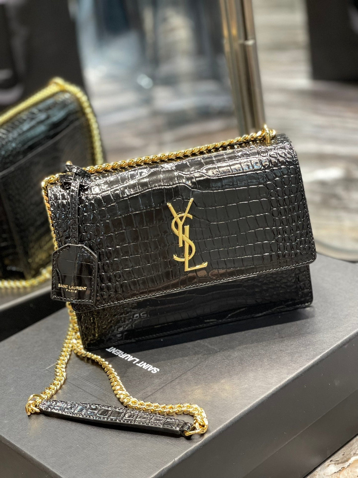 YSL Sunset Bag Small - Black