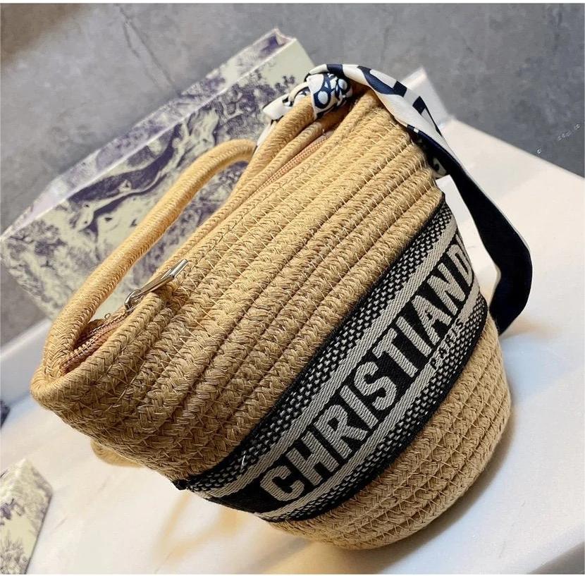 Dior Lady Oblique Bag - Straw