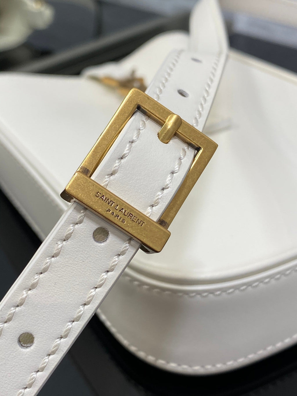 YSL Le 5 a 7 Mini White Bag