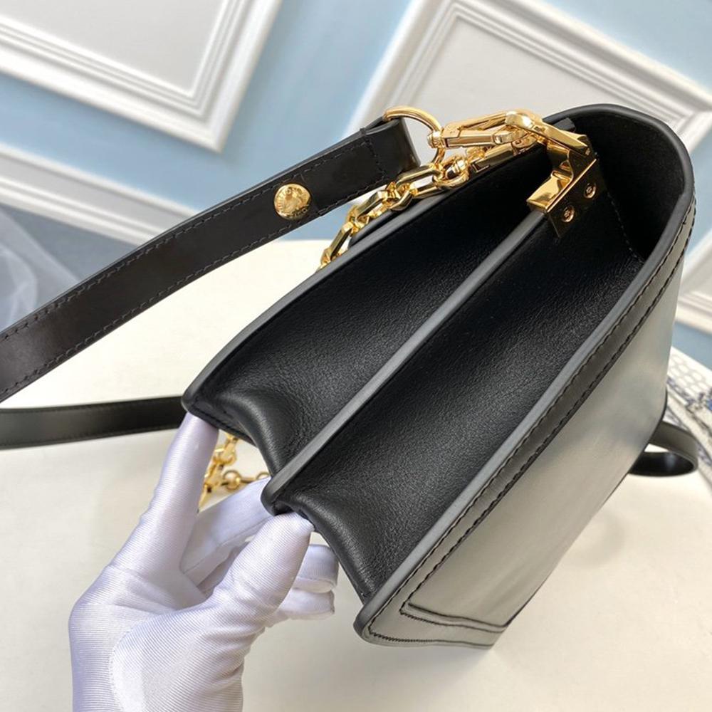 LV Dauphine MM Black Smooth Handbag