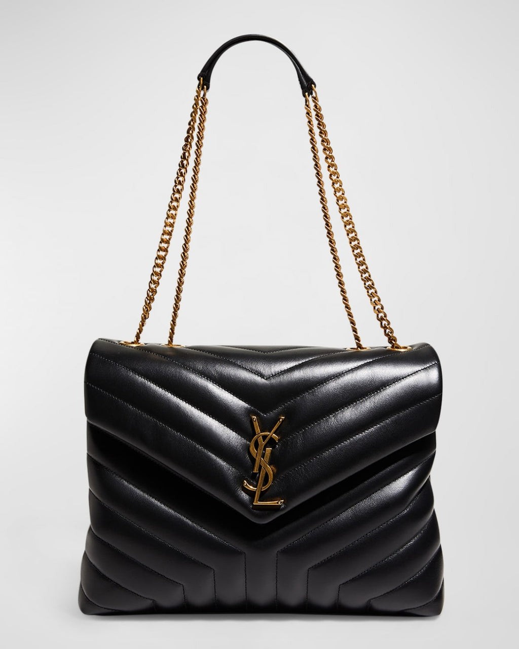 Saint Laurent Loulou Medium YSL Chain Shoulder Bag - Black