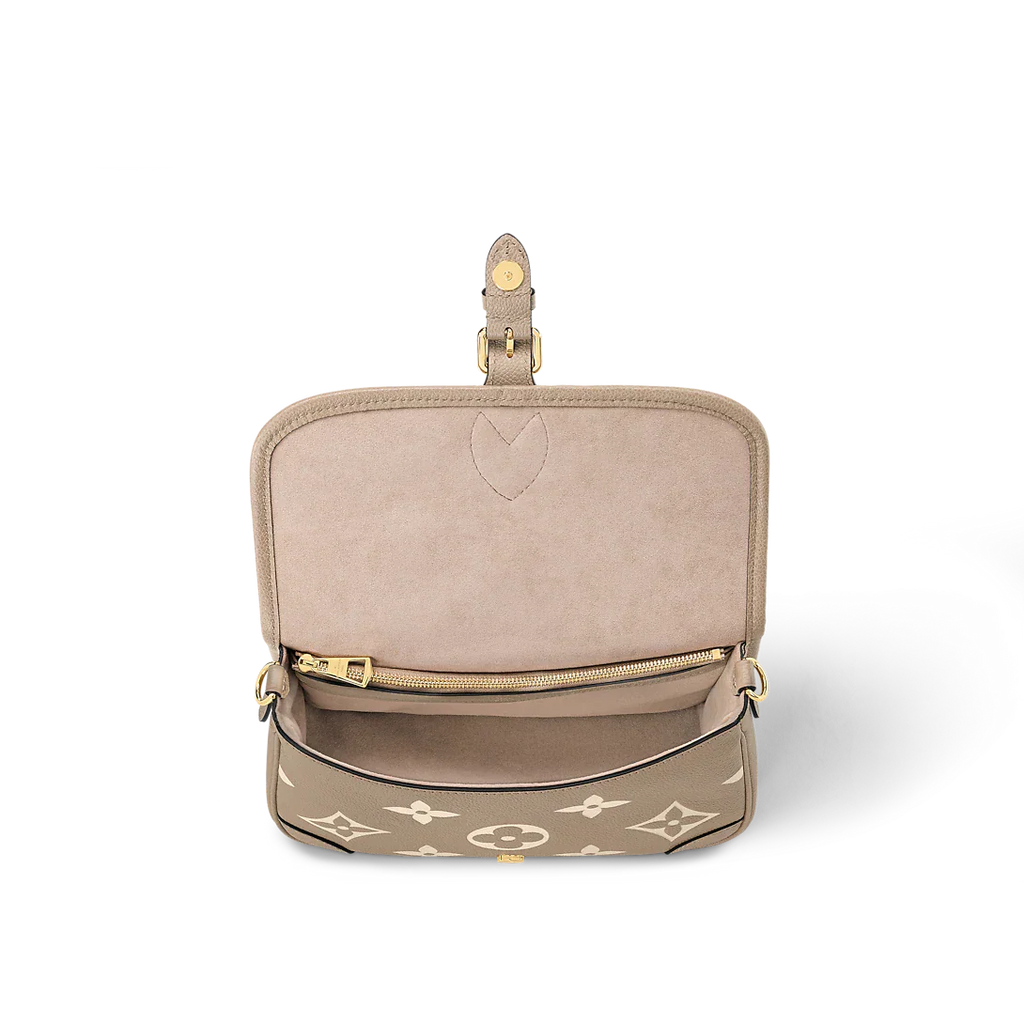 Louis Vuitton Diane Monogram Empreinte Tourterelle Beige Cream Satchel Bag