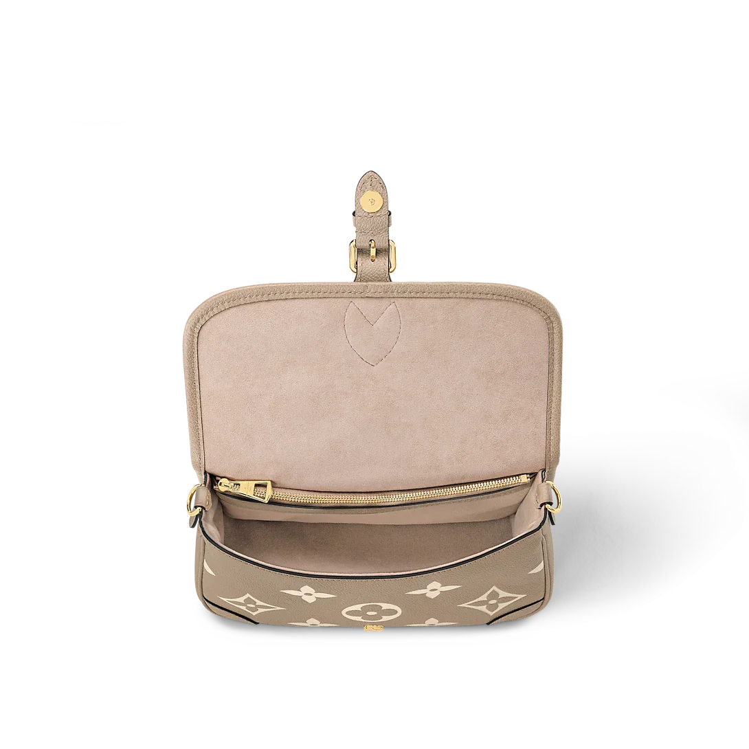 Louis Vuitton Diane Monogram Empreinte Tourterelle Beige Cream Satchel Bag
