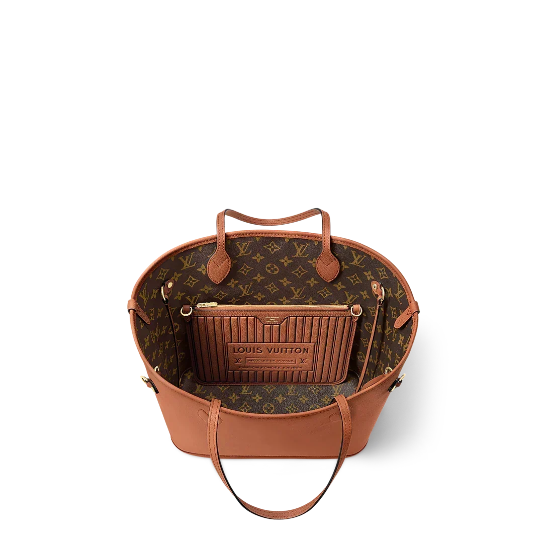 Neverfull Inside Out MM Cognac Tote Bag
