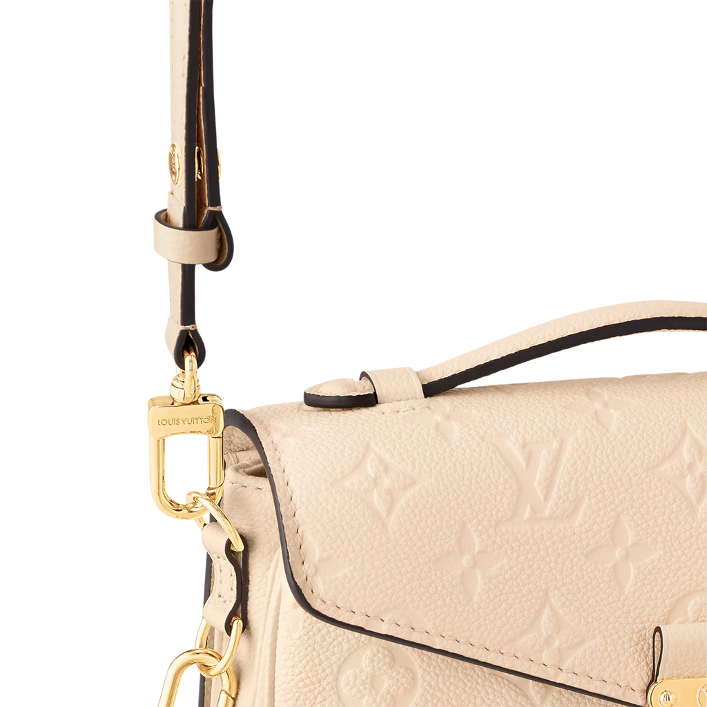LV Pochette Métis East West Monogram Canvas Handle Crossbody Bag with Chain Strap and Leather Trim
