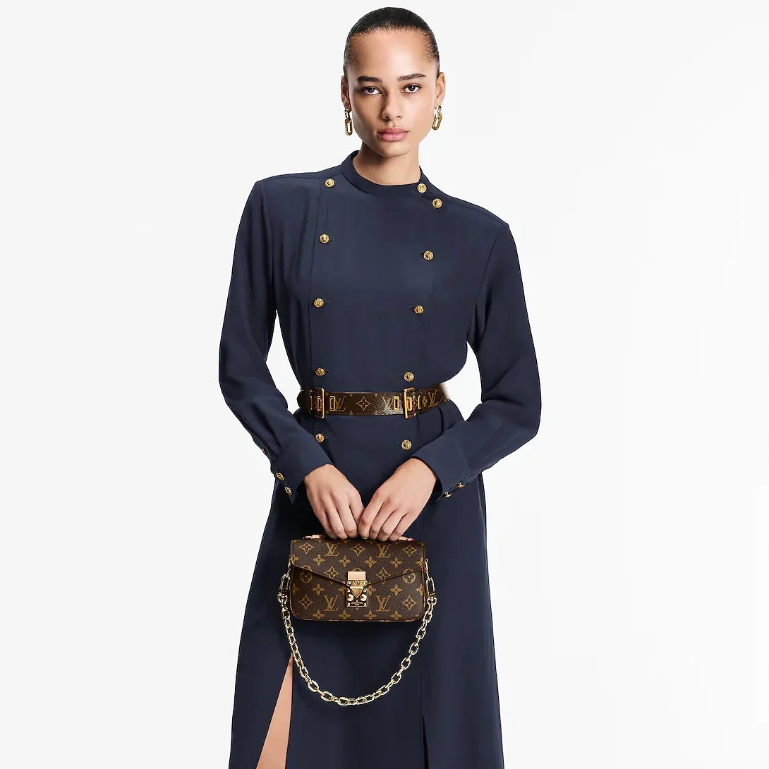 LV Pochette Métis East West Monogram Canvas Handle Crossbody Bag with Chain Strap and Leather Trim