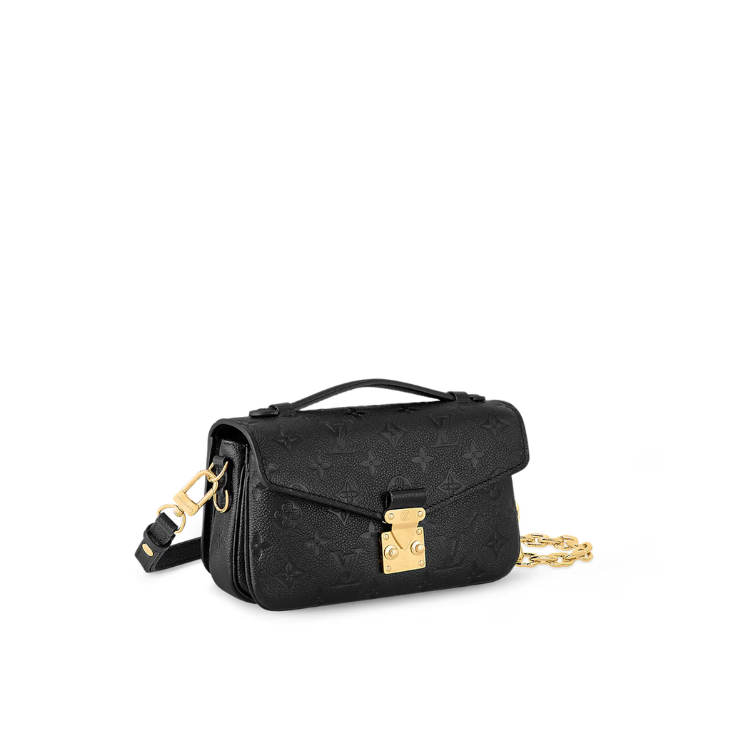 LV Pochette Métis East West Monogram Canvas Handle Crossbody Bag with Chain Strap and Leather Trim