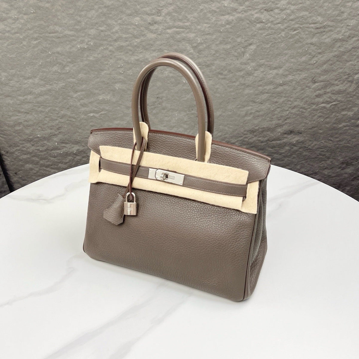 Hermes Birkin 30 Togo Leather Handbag - 8F Etain