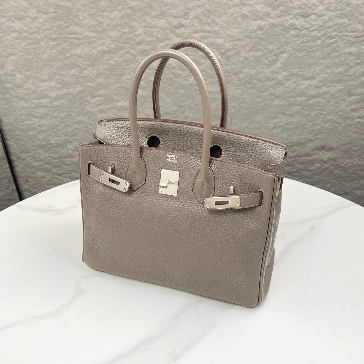 Hermes Birkin 30 Togo Leather Handbag - 8F Etain