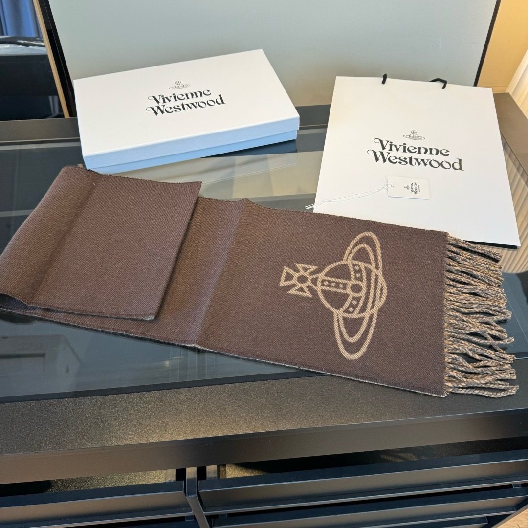 Vivienne Westwood Orb Fringed Scarf — front