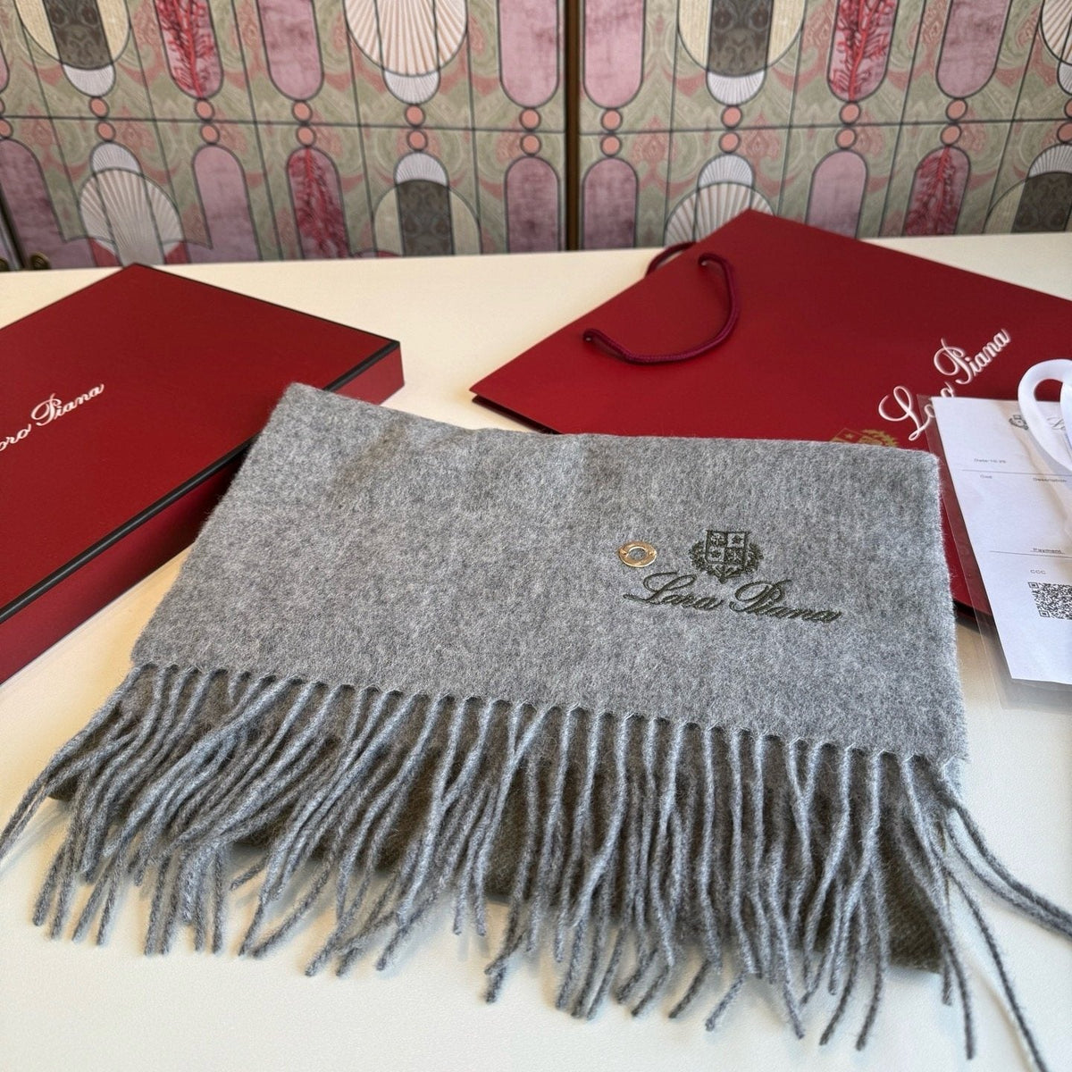 Loro Piana Reversible Fringed Scarf — front
