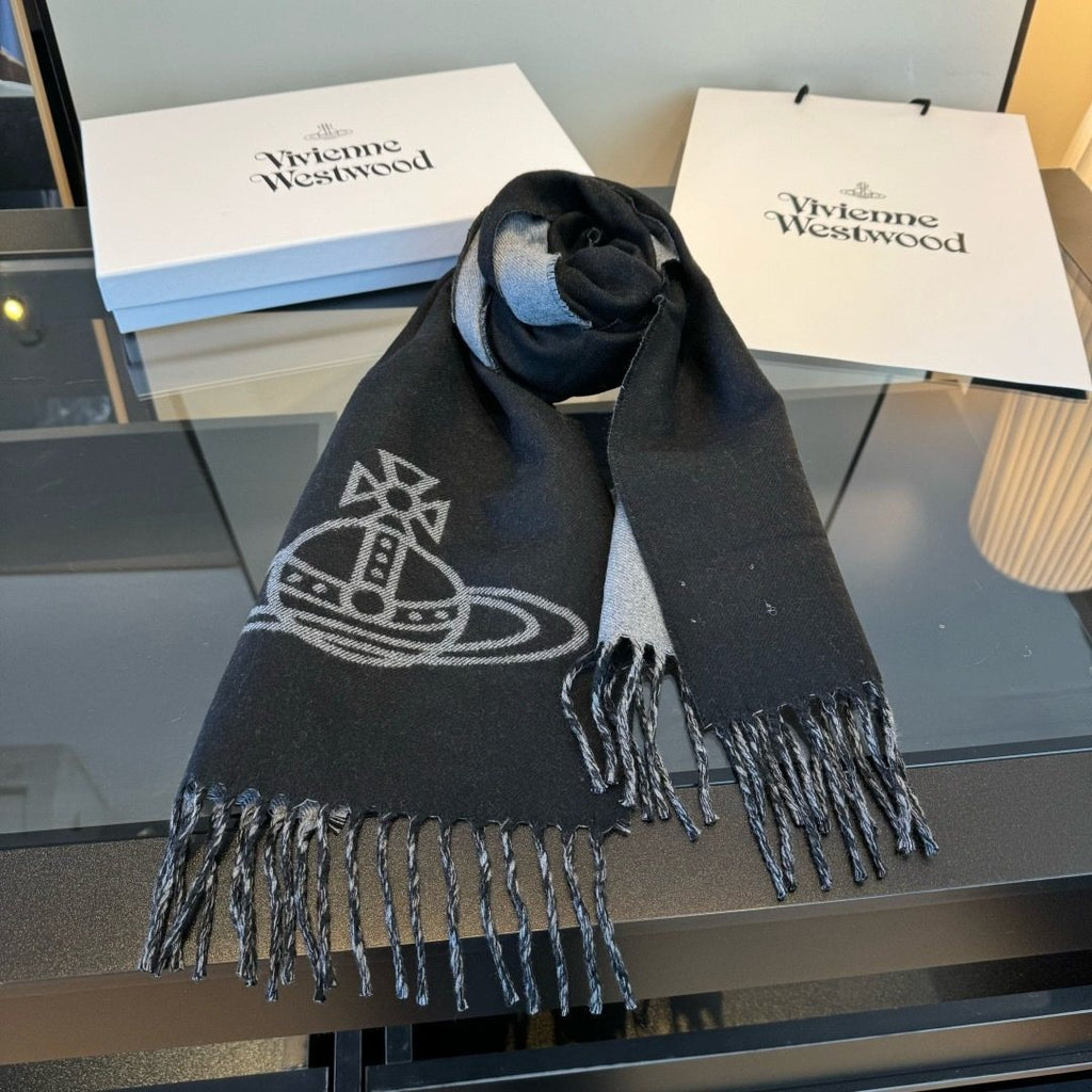 Vivienne Westwood Orb Fringed Scarf — front